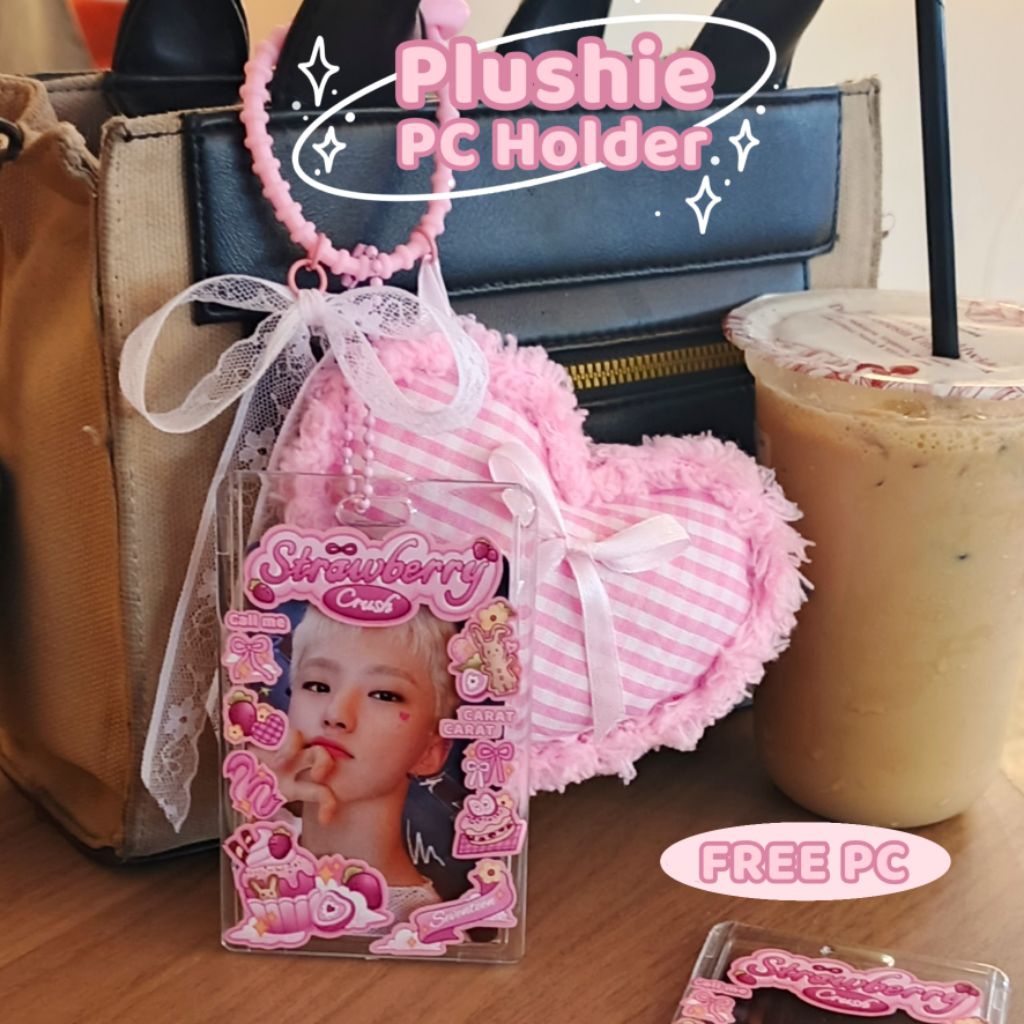 GUNDAN SEVENTEEN PHOTO CARD HOLDER/ STRAWBERRY PC HOLDER SEVENTEEN DOLL PLUSH/ SEVENTEEN PC HOLDER/ 
