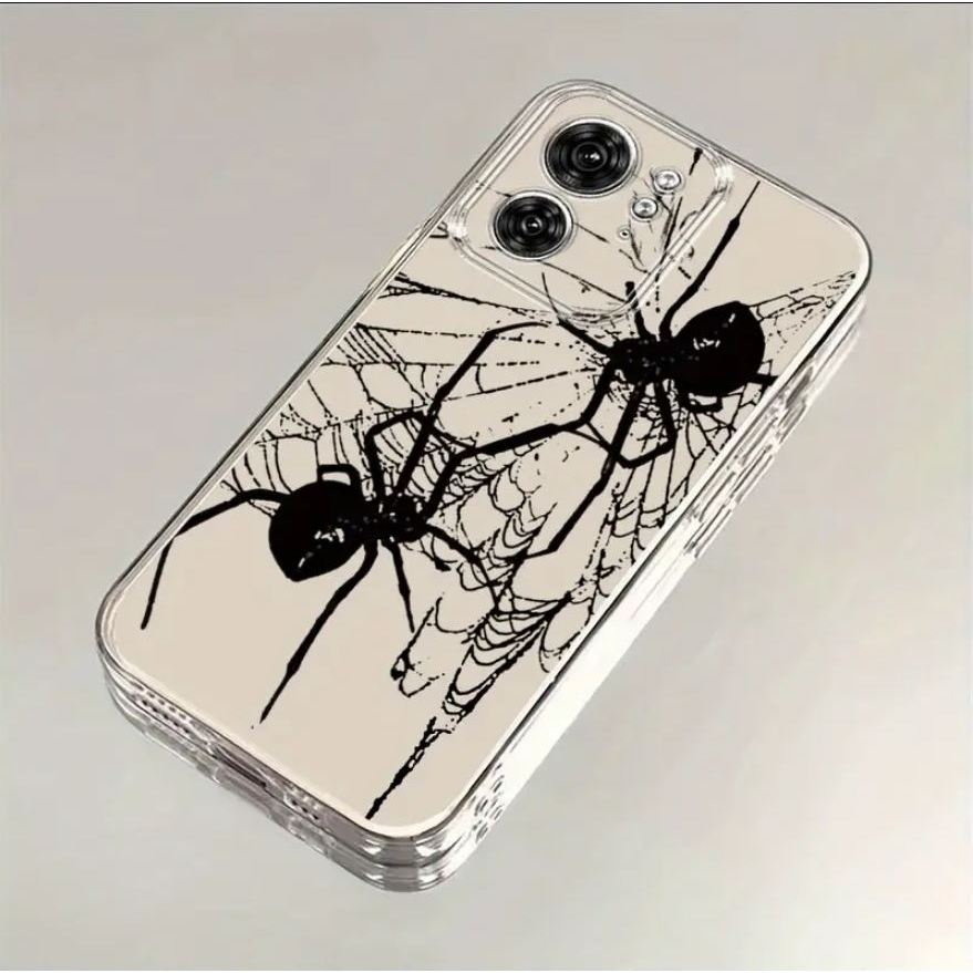 เคส TPU โปร่งใสพร้อมสุนทรียศาสตร์ SPIDER MOTIF เหมาะสําหรับ XIAOMI/REDMI/POCO/Mi10/Mi10T Mi11 LITE/P
