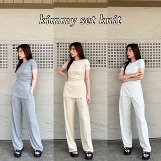 ONESET KIMMY KNIT RIB / SETELAN WANITA KOREAN STYLE / ONE SET BAJU MUSLIM RAJUT ATASAN BAWAHAN FASHION WANITA / TERMURAH VIRAL KEKINIAN TERBARU 2025 / BISA COD