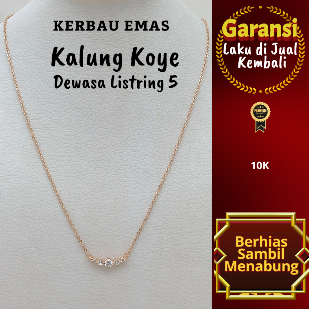 Golden Buffalo Adult Koye สร้อยคอ Listring 5 สี 10K ขนาด 47-55cm