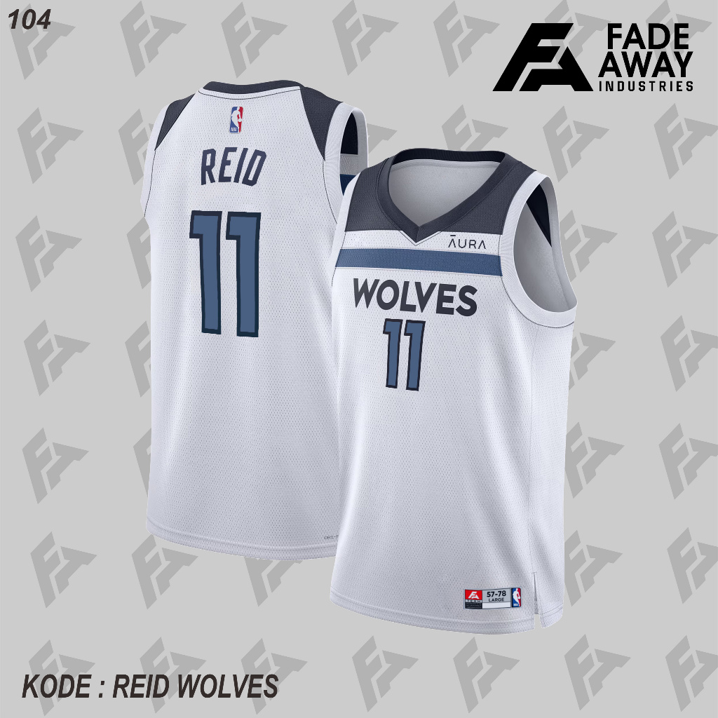 REID 11 WOLVES WHITE BASKETBALL JERSEY