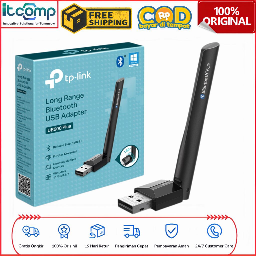 TP-Link UB500 PLUS Wi-Fi 5 USB 3.2 Bluetooth 5.3 Dual Long Range Single USB Adapter