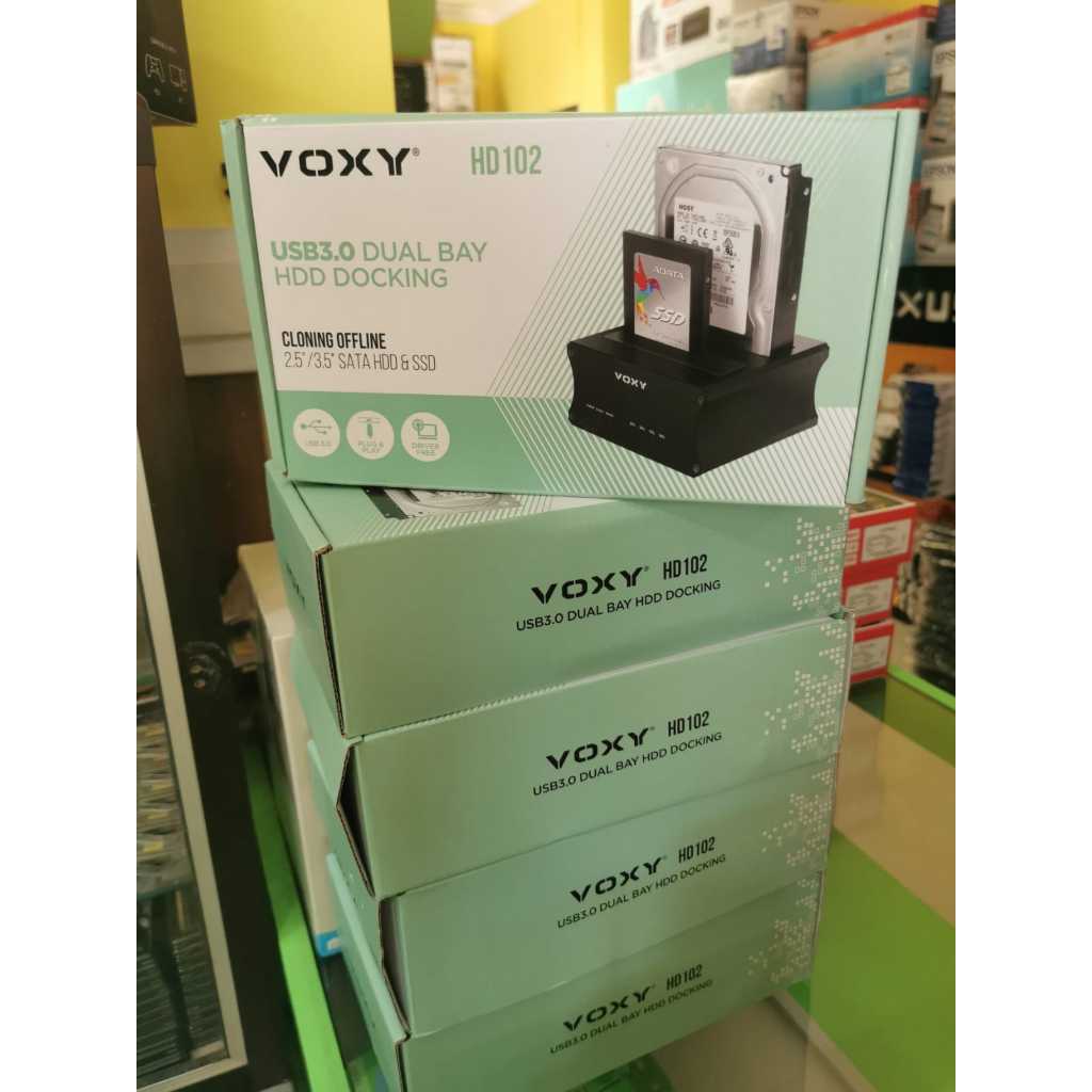 HDD DOCKING VOXY HD102 DUAL BAY USB 3.0 2.5/3.5 SATA HDD & SSD