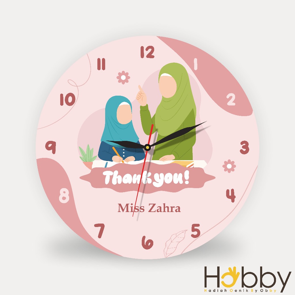 UNIQUE WALL CLOCK CUSTOM CHARACTER NAME TEACHER FAREWELL GIFT TEACHER DAY SEAT TABLE TEACHER ของขวัญ