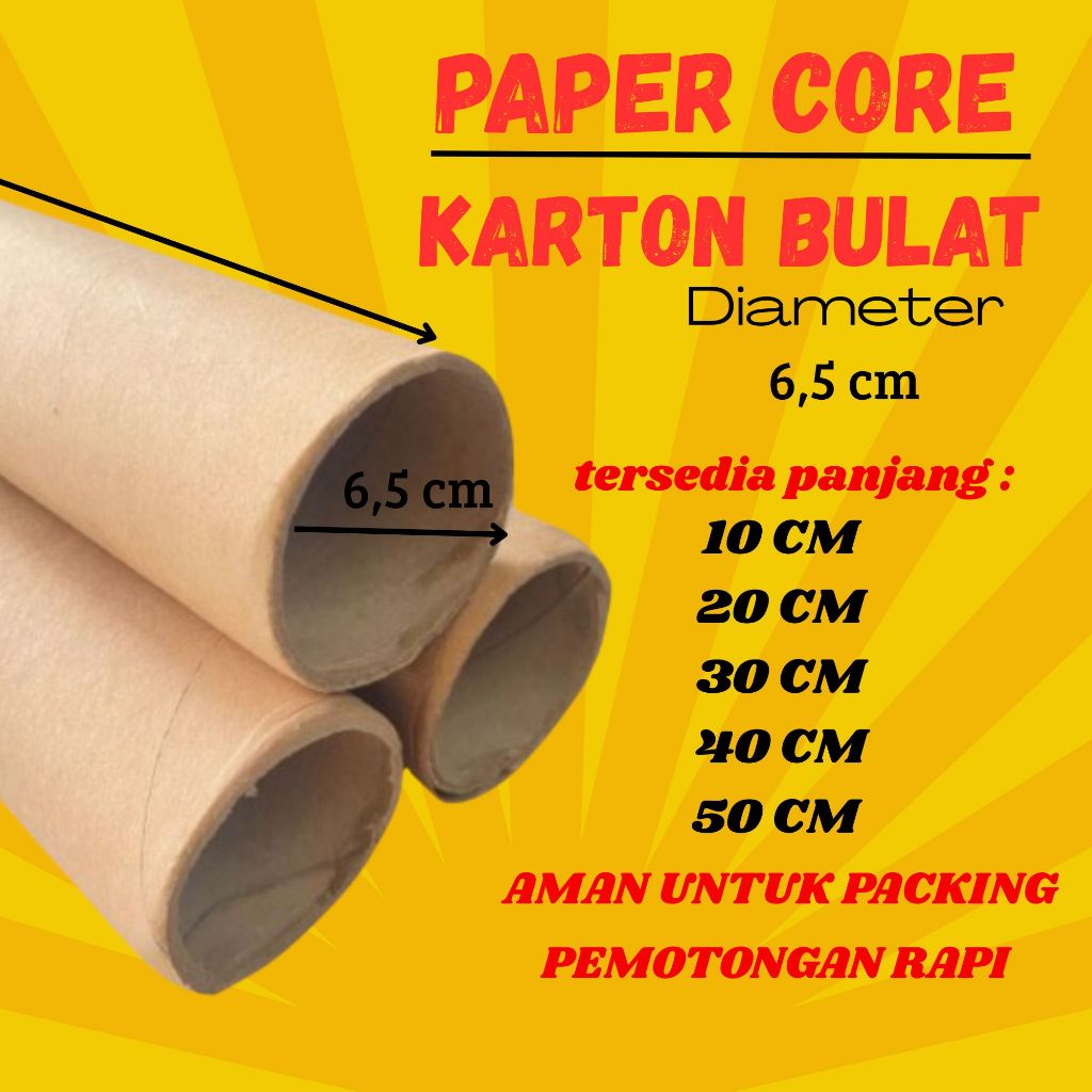 SELONGSONG PACKING / TUBE PACKING / PAPER CORE / ROUND CARDBOARD 10 cm, 20 cm, 30 cm, 40 cm, 50 cm