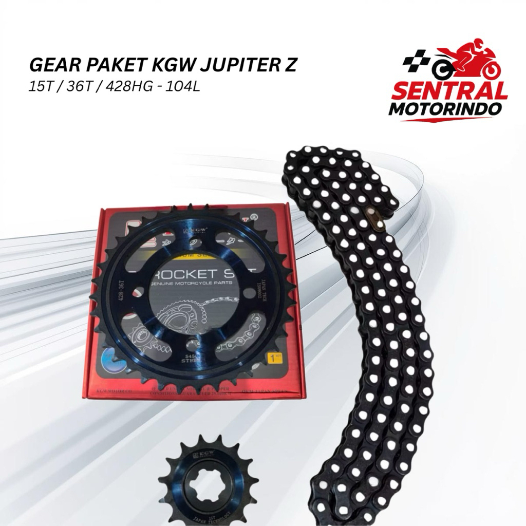 ชุดเกียร์มอเตอร์ Jupiter Z KAAWA 15T 36T 428HG-104L ชุดโซ่ Original KGW