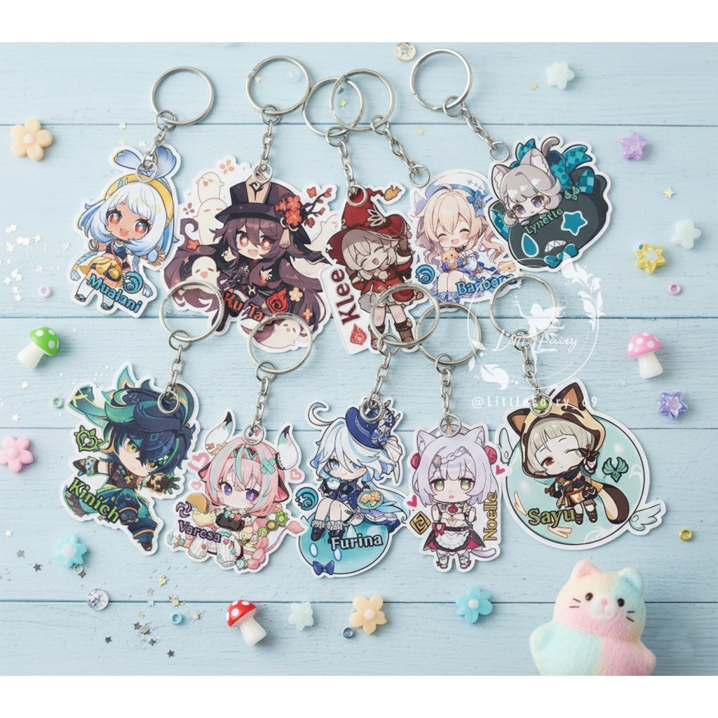 พวงกุญแจ GANTUNGAN Genshin Impact / พวงกุญแจ Genshin Impact พิมพ์ 2 ด้าน