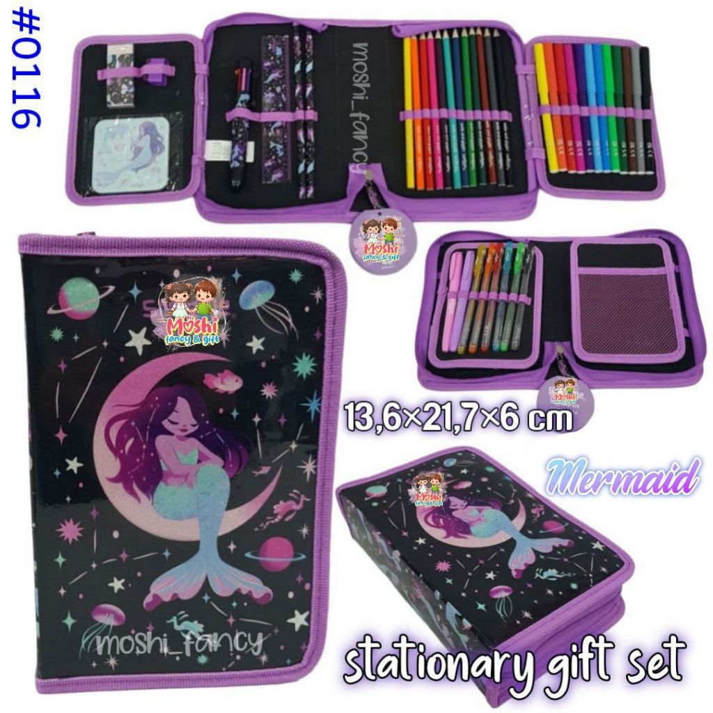 เครื่องเขียน Ariel Mermaid Midi Zip / กล่องดินสอนางเงือก Ariel / เครื่องเขียนนางเงือก Ariel