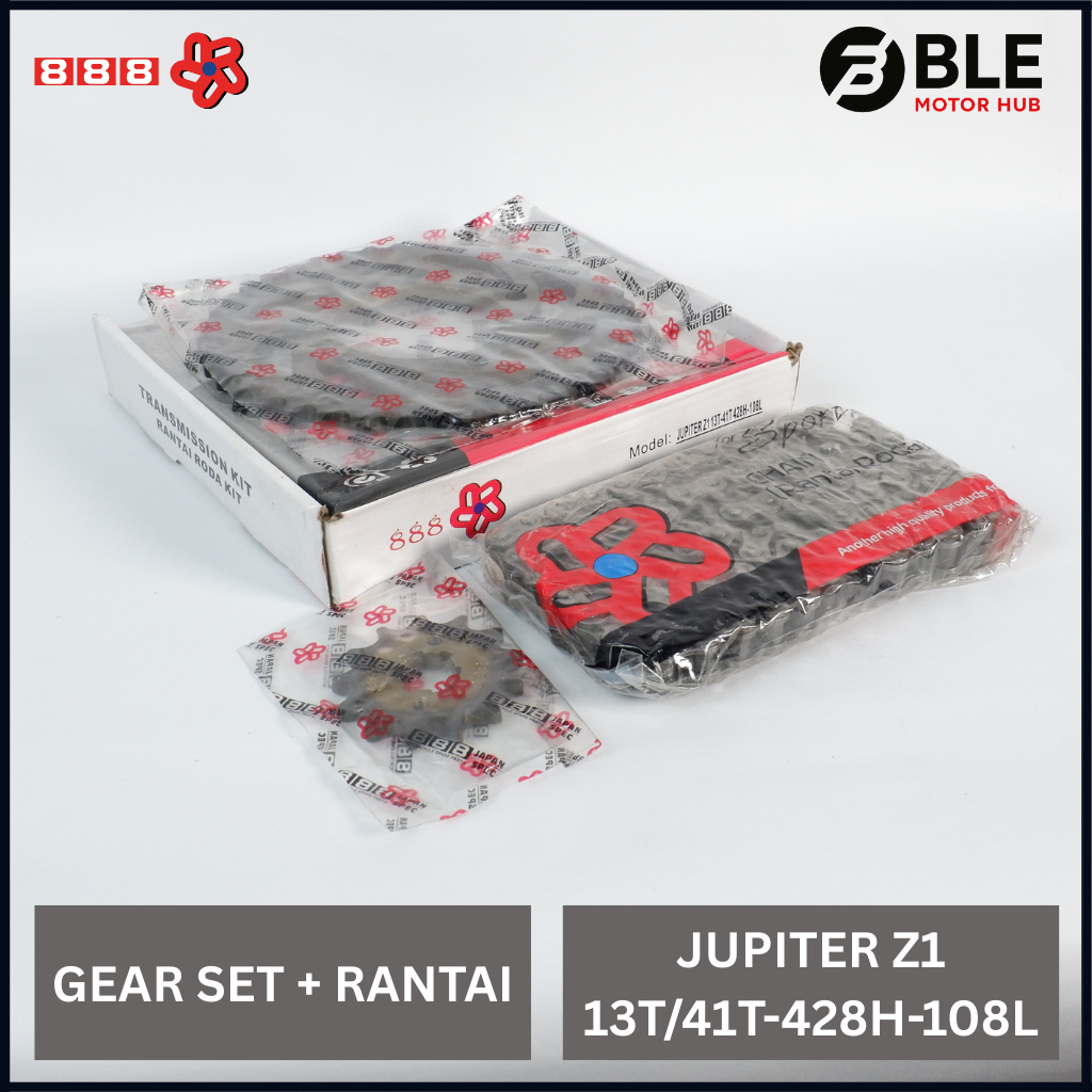 888 ชุดเกียร์ครบชุด Jupiter Z1 13T - 41T 428H 108L | BLE มอเตอร์ฮับ