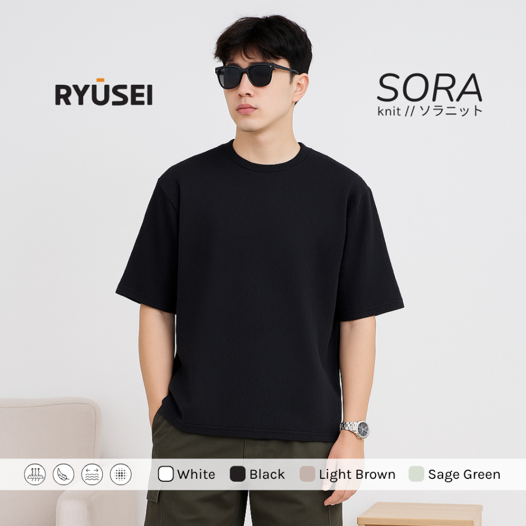 Ryusei Oversize SORA Knit T-shirt – Knit T-shirt with Unique Texture