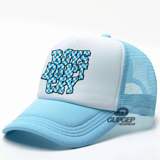 Premium Topi Jaring Biru Muda Trucker Hat Motif Kalcer Unisex