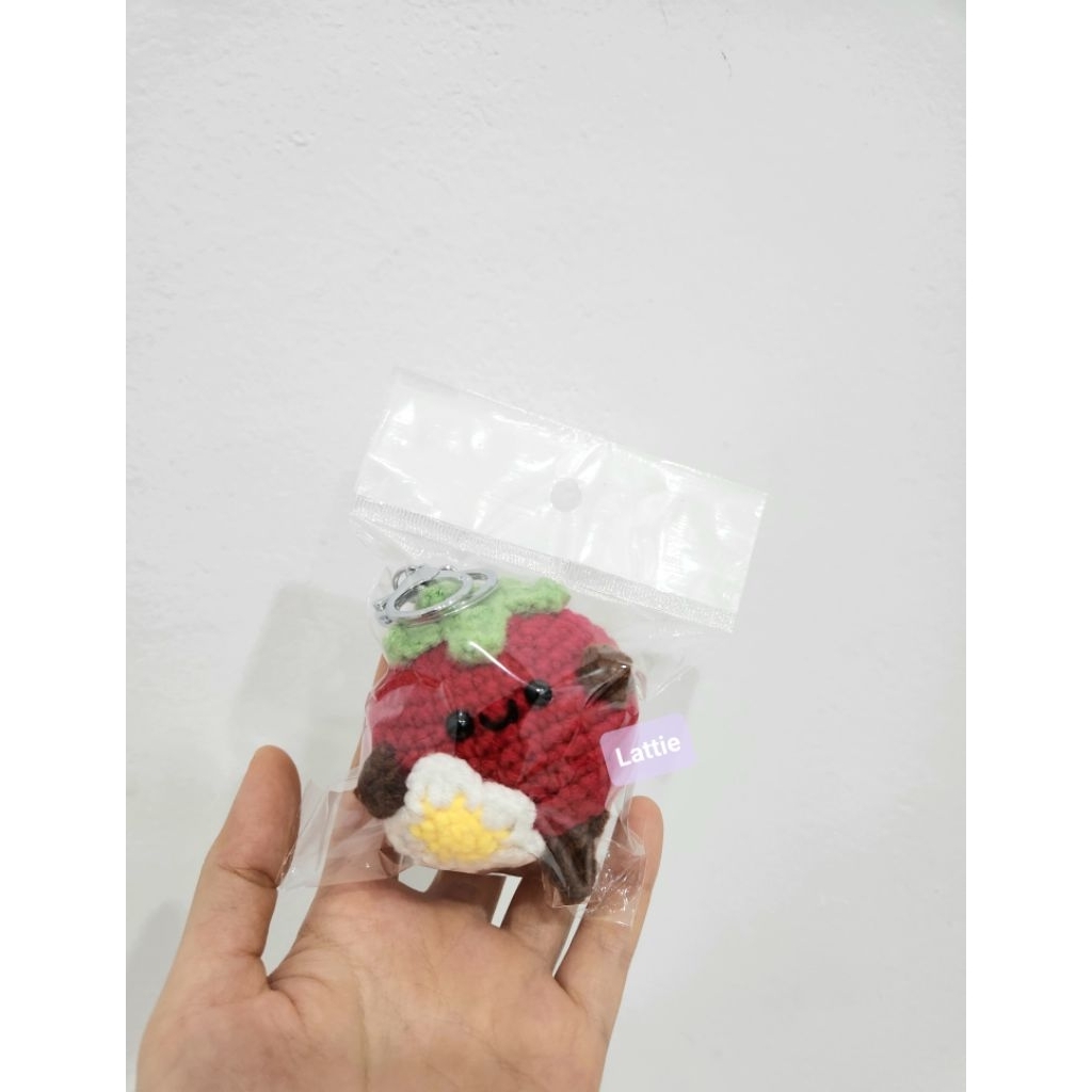 GANTUNGAN HANDMADE TOMATO KEYCHAIN/ TOMATO KEYCHAIN/KNITTED TOMATO KEYCHAIN/CRCHET