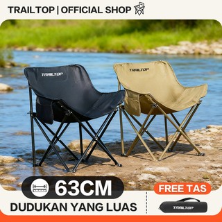 TrailTop Kursi Lipat Outdoor Beban 150kg Kursi Camping Bulat Balutannya Lebih Kuat Dan Lebar 63cm
