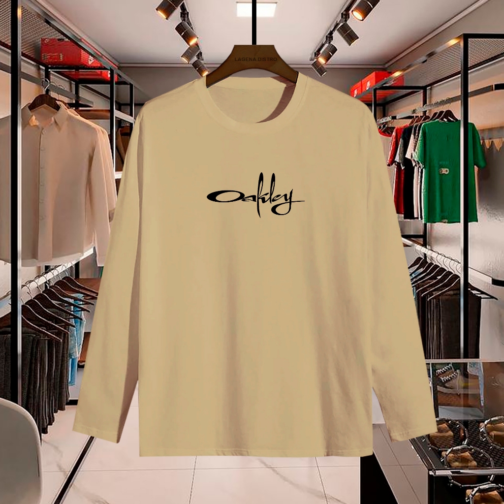 !!! Oakley ข้อความสีดําคุณภาพพรีเมี่ยม Distro เสื้อยืด, เสื้อยืดแขนยาวผ้าฝ้ายหวี 30s, เสื้อยืด Unise
