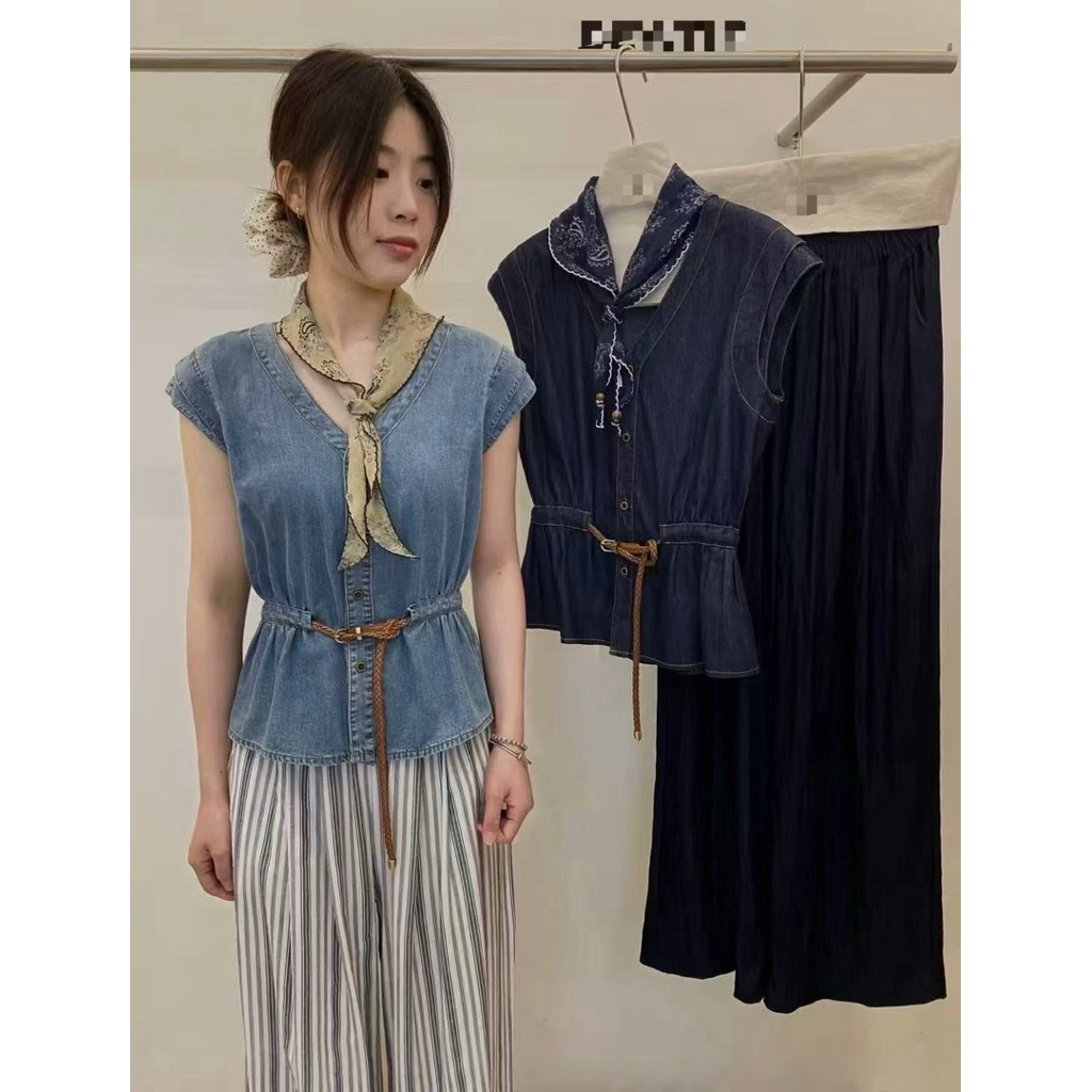 KEMEJA CN1000 - 18198 TOP DENIM OUTER เสื้อนําเข้าจีน MISHOW STUDIO
