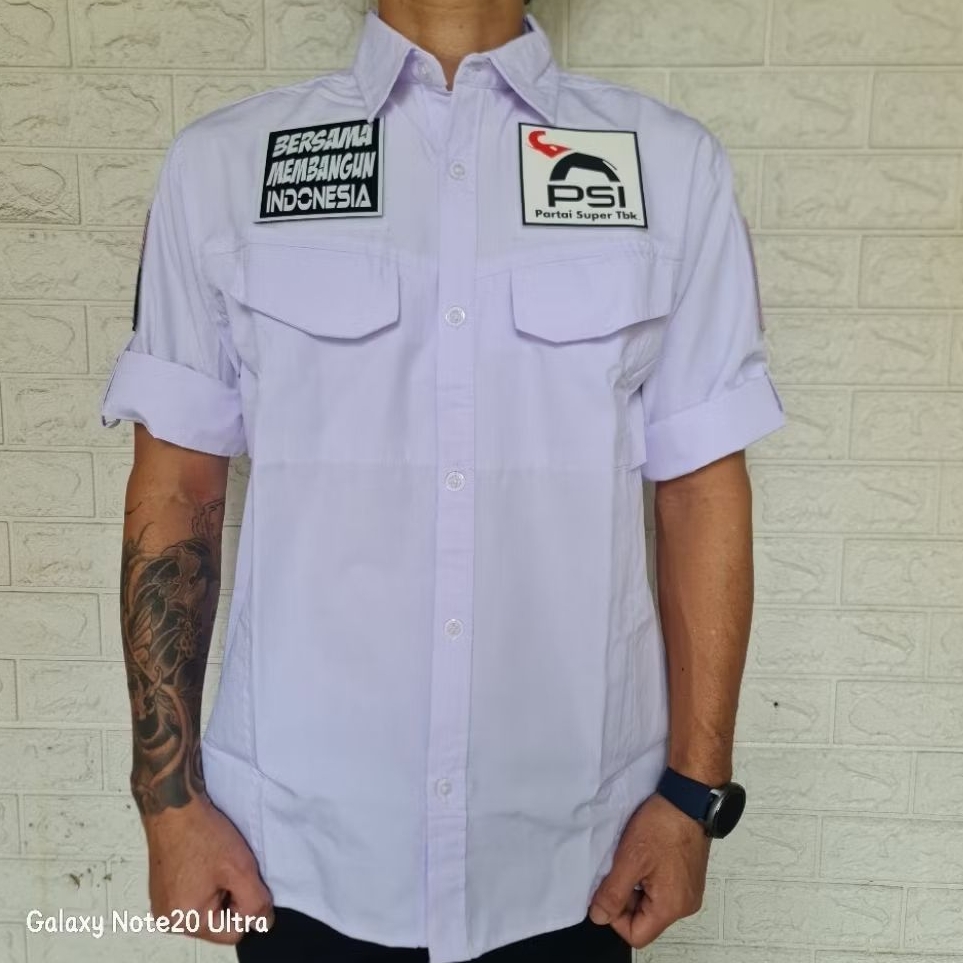 KEMEJA PSI Party Tactical Shirt คุณภาพระดับพรีเมียม S - 5XL Free Party Emblem