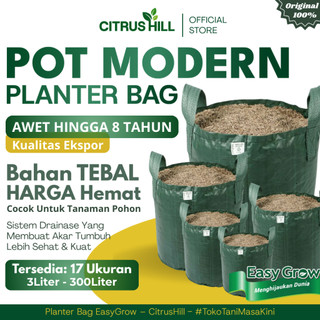 BEST SELLER PLANTER BAG EASYGROW | PLENTER BAG / PLANTERBAG Serbaguna untuk Sayur, Bunga, Bonsai | Pot Kain Kuat & Tahan Lama | Cocok Indoor & Outdoor | Mudah Dipindah | AWET - 3, 5, 11, 18, 20, 25, 30, 35, 45, 50, 75, 100, 150, 200, 250, 300 LITER