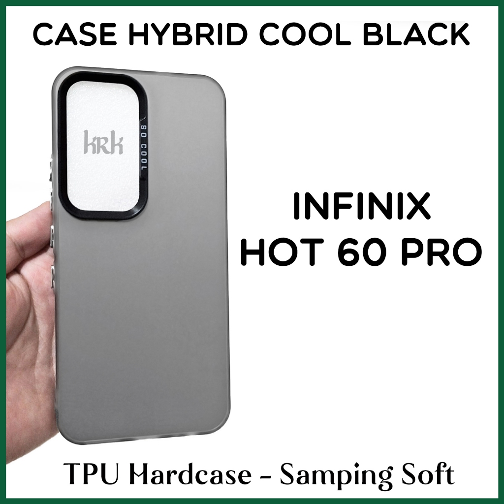 KRK Case Hybrid Cool Black Infinix Hot 60 PRO Fuze IMD Hardcase TPU Black 4G 5G สีเทา