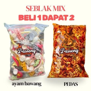 Seblak campur mix beli 1 dapat 2 Ayam Bawang & Pedas 250gr - Snack Food Cemilan Krupuk