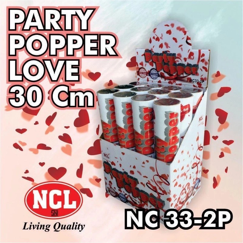 [WHOLESALE] 1BOX/12PCS Party Confetti / Party Popper Love Wedding Foil HEART CONFETTI DISTANCE 6 เมต