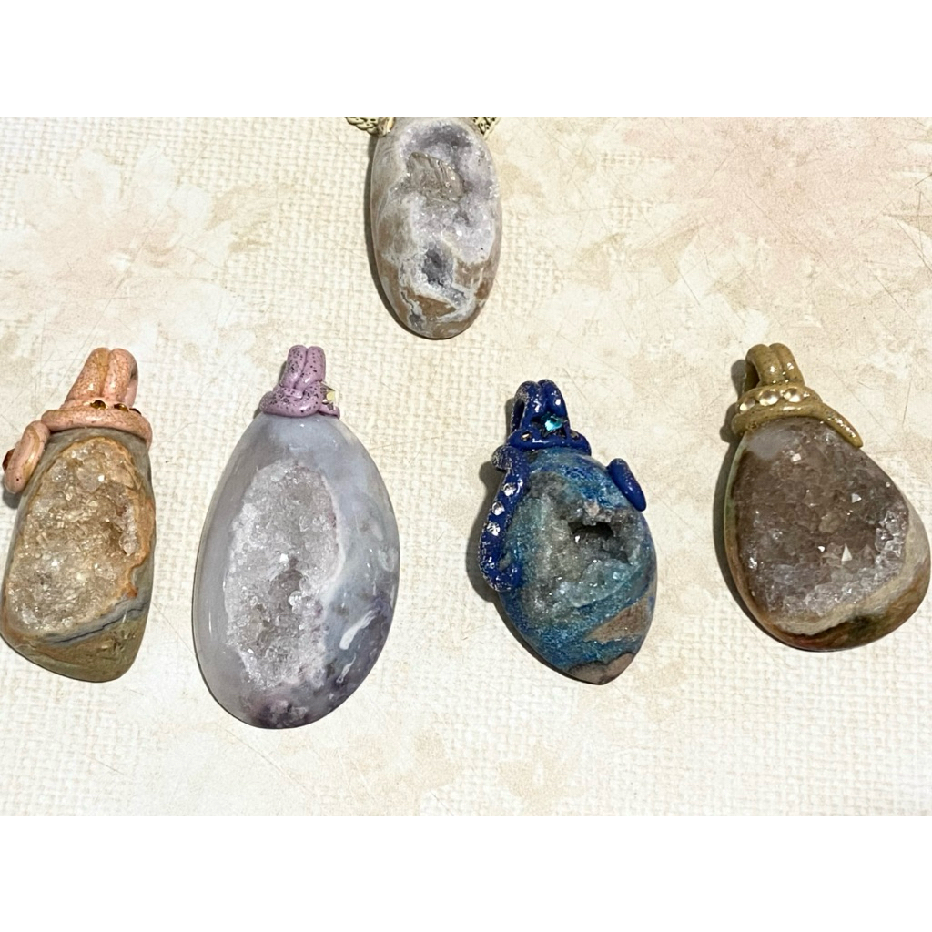 จี้ Druzy Geode, จี้คริสตัลควอตซ์ Geode, จี้สร้อยคอคริสตัล, จี้คริสตัล Druzy Geode, จี้, จี้หินธรรมช