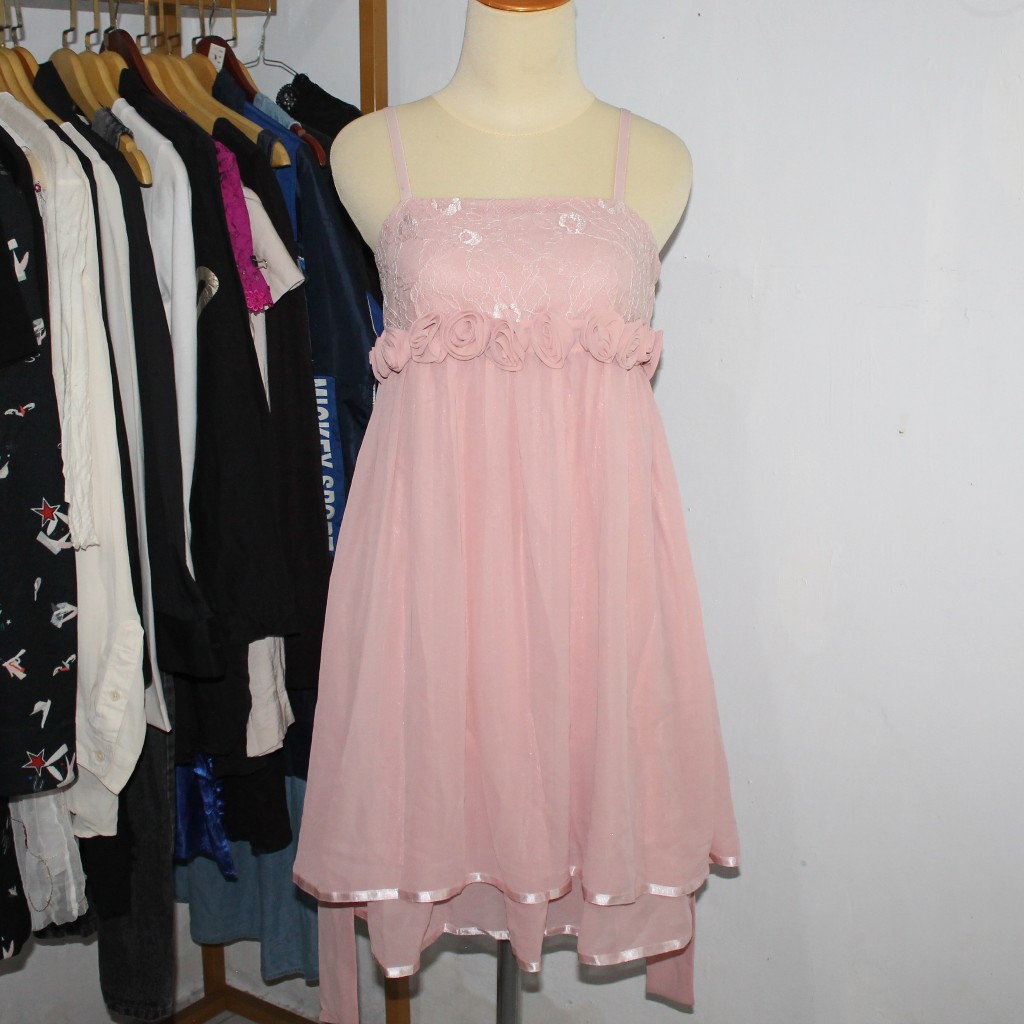 Dellise Noir - New With Tag - Pink Beautiful 3D Lace & Floral Party Dress - Size S Premium