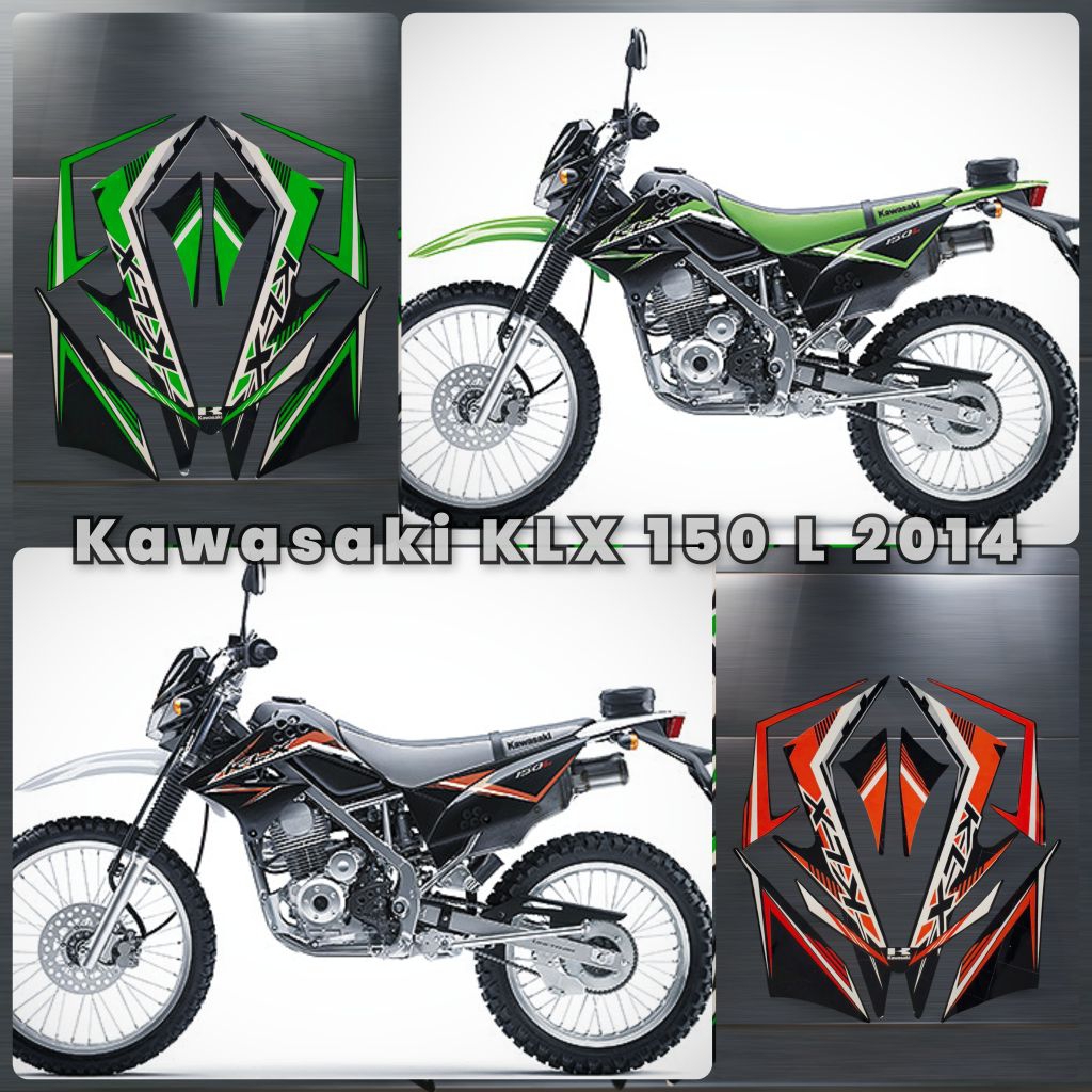 HIJAU STANDARD STRIPING STICKER LIST สําหรับ KAWASAKI KLX 150 L 2014 2015 BLACK GREEN ORANGE MOTORCYCLE