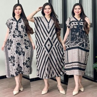 Paket Hemat 4 Pcs Daster Lowo Jumbo Rayon LD 135 Daster Batik Busui Adem Nyaman Lembut Kekinian Terbaru