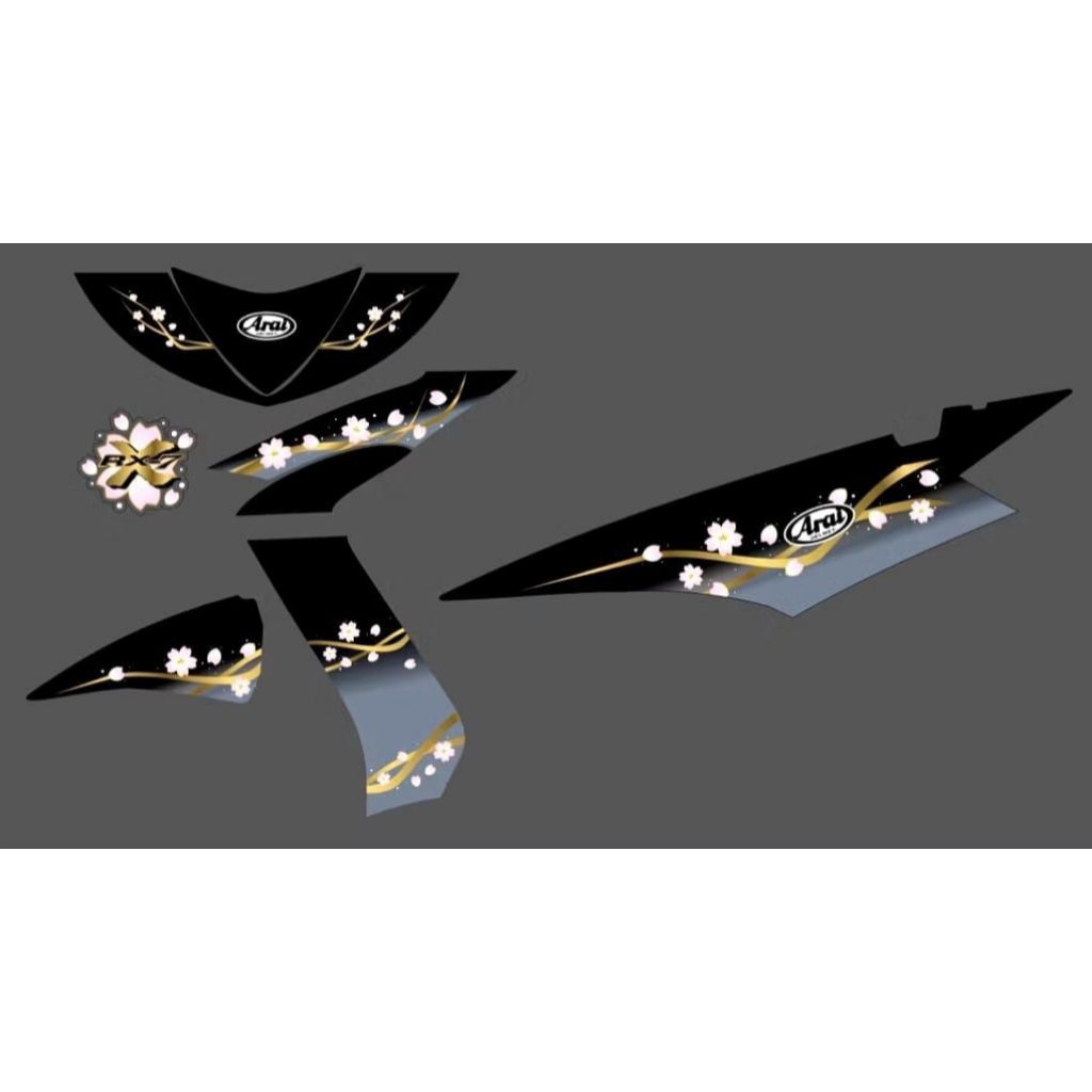 สติ๊กเกอร์แถบ TRANSPARENT MIO SOUL CARBON ARAI SAKURA RX7