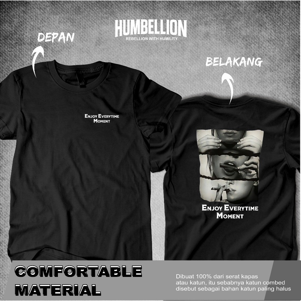 Enjoy Everytime Moment Retro Fashion Streetwear เสื้อยืด Distro Mens Womens Cool Korean Viral