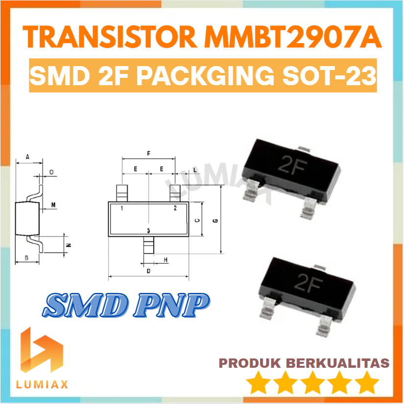 MMBT2907 ทรานซิสเตอร์ 2907 SMD MMBT2907A 60 V PNP วัตถุประสงค์ทั่วไป
