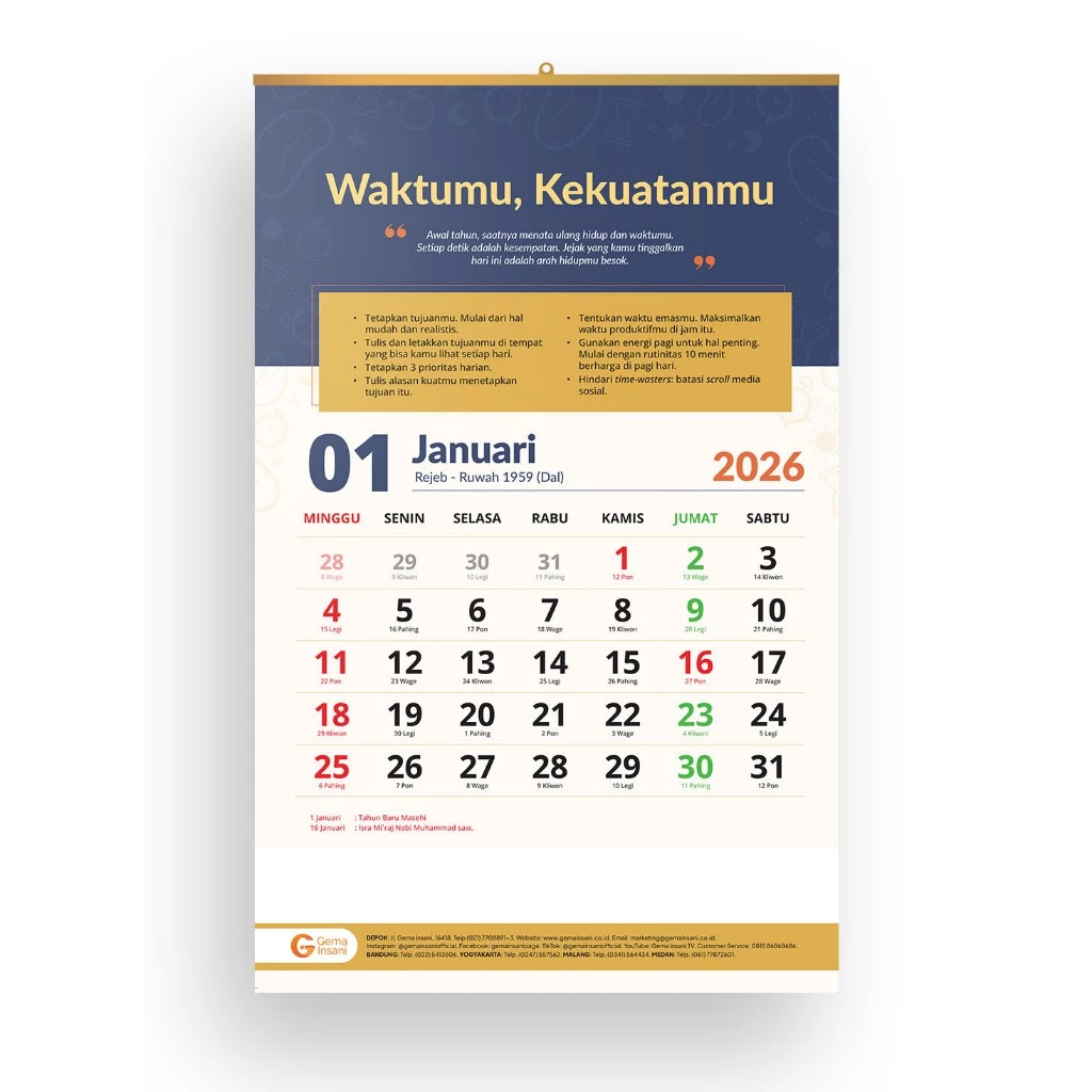 ปฏิทินแห่งชาติ 2026 - ปฏิทินติดผนัง - 2026 ปฏิทินแขวนผนัง ศาลา อินานี กด วันที่