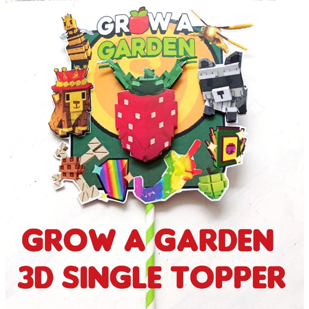 Grow A Garden Single 3D Topper/ Topper Grow A Garden/ Grow A Garden