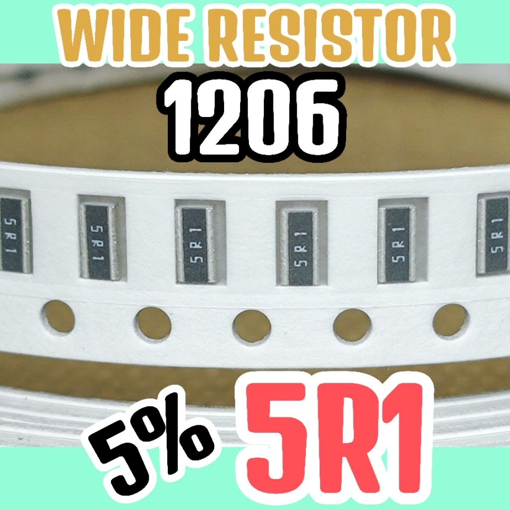 10 ชิ้นชิป WIDE RESISTOR smd 5R1 5% ขนาด 1206 3216 (WIDE) 5.1ohm 5.1ohm 5.1 โอห์ม 5.1 โอห์ม 5.1 โอห์