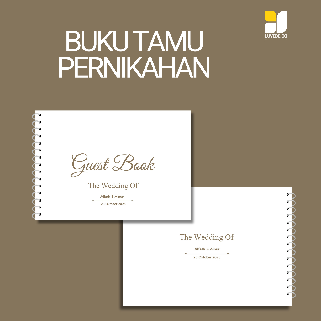 WEDDING GUEST BOOK CUSTOM SIMPLE MINIMALIST