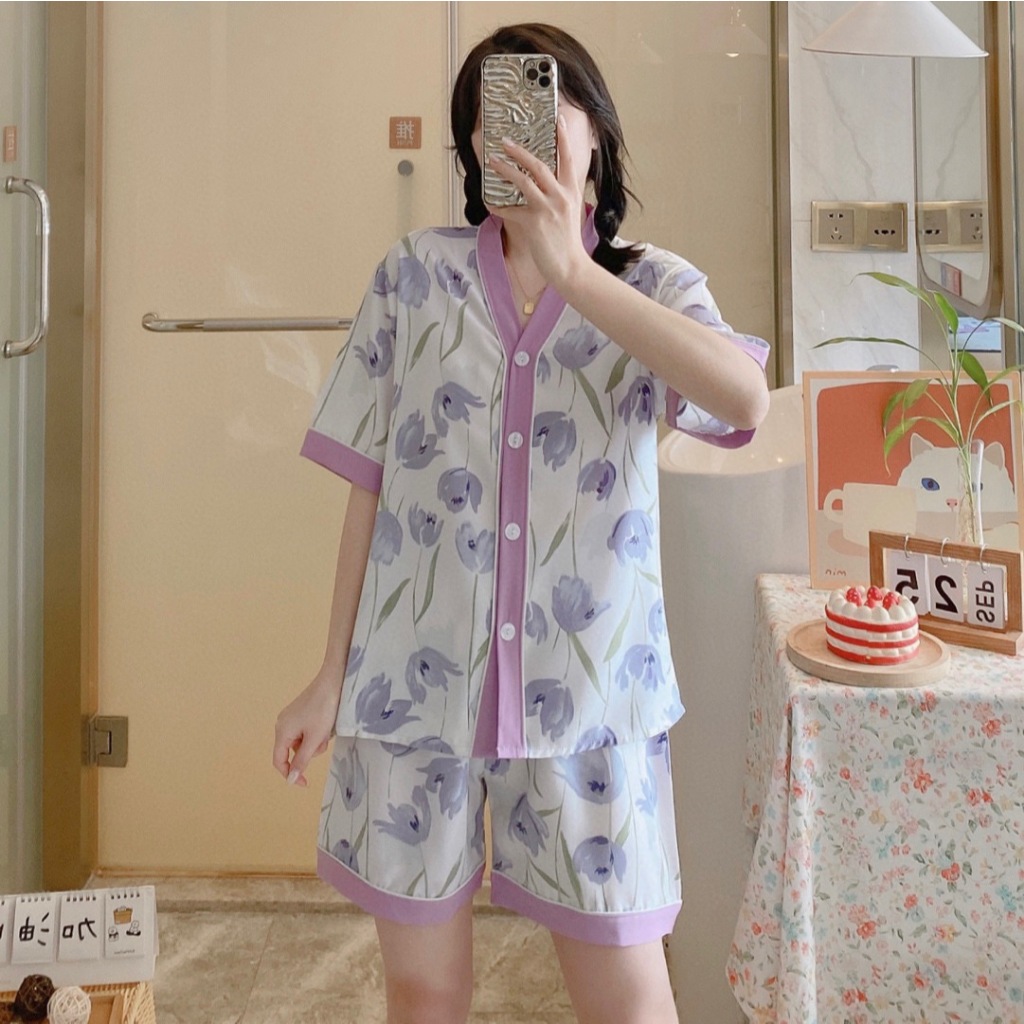 TUTA PYJAMA 008 ชุดนอนสตรีกางเกงขาสั้นยาวชุดนอนชุดผู้ใหญ่วัยรุ่นนําเข้า