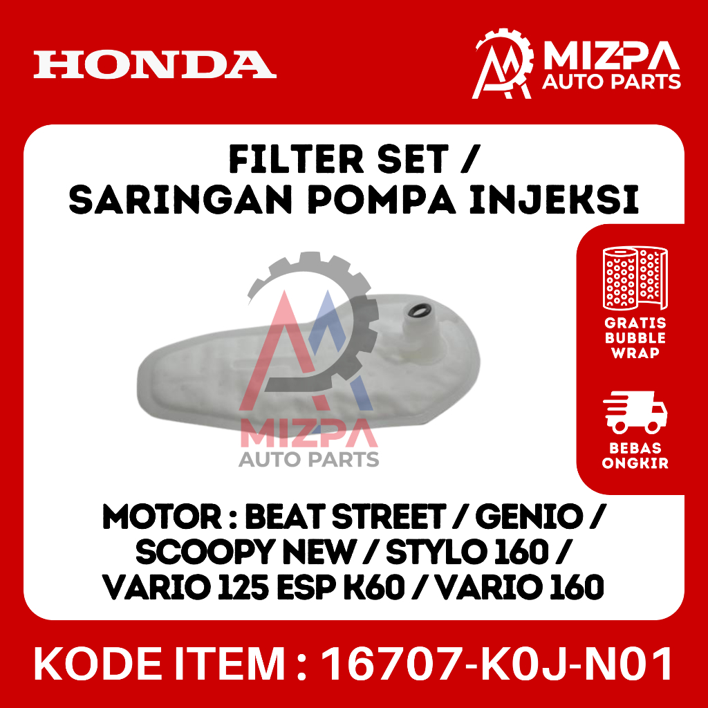 HONDA 16707-K0J-N01 ชุดกรองปั๊มฉีดกรอง BeAT Street K1A Genio Scoopy K2F Stylo 160 Vario 125 eSP Vari