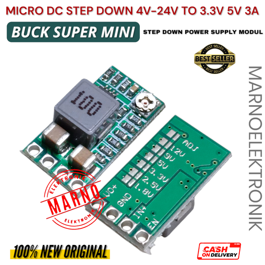 MICRO DC STEP DOWN 4 V-24 V ถึง 3.3 V 5 V 3A BUCK SUPER MINI ORIGINAL STEP DOWN POWER SUPPLY โมดูล O