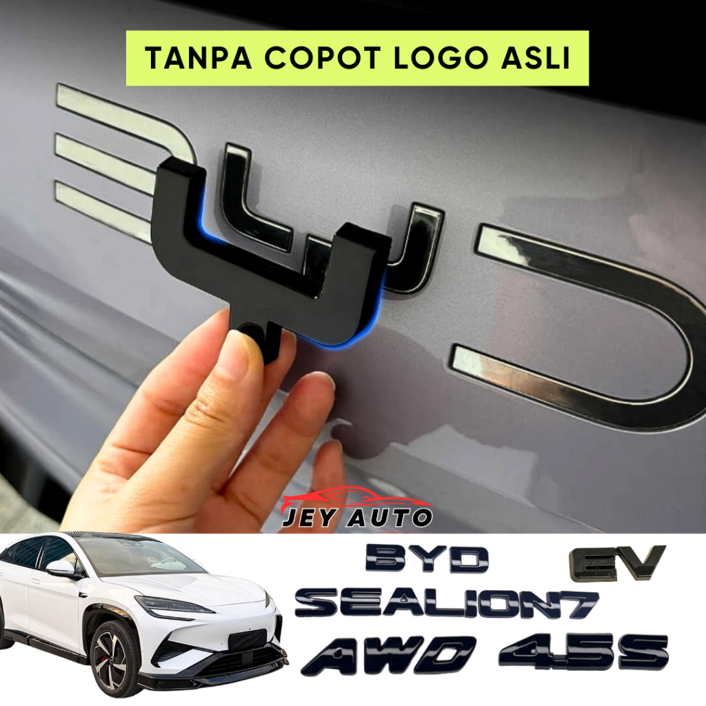 BYD Sealion 7 Black Logo Timpa Original Logo / BYD Black Emblem / Sealion 7 Emblem / Black AWD Logo 