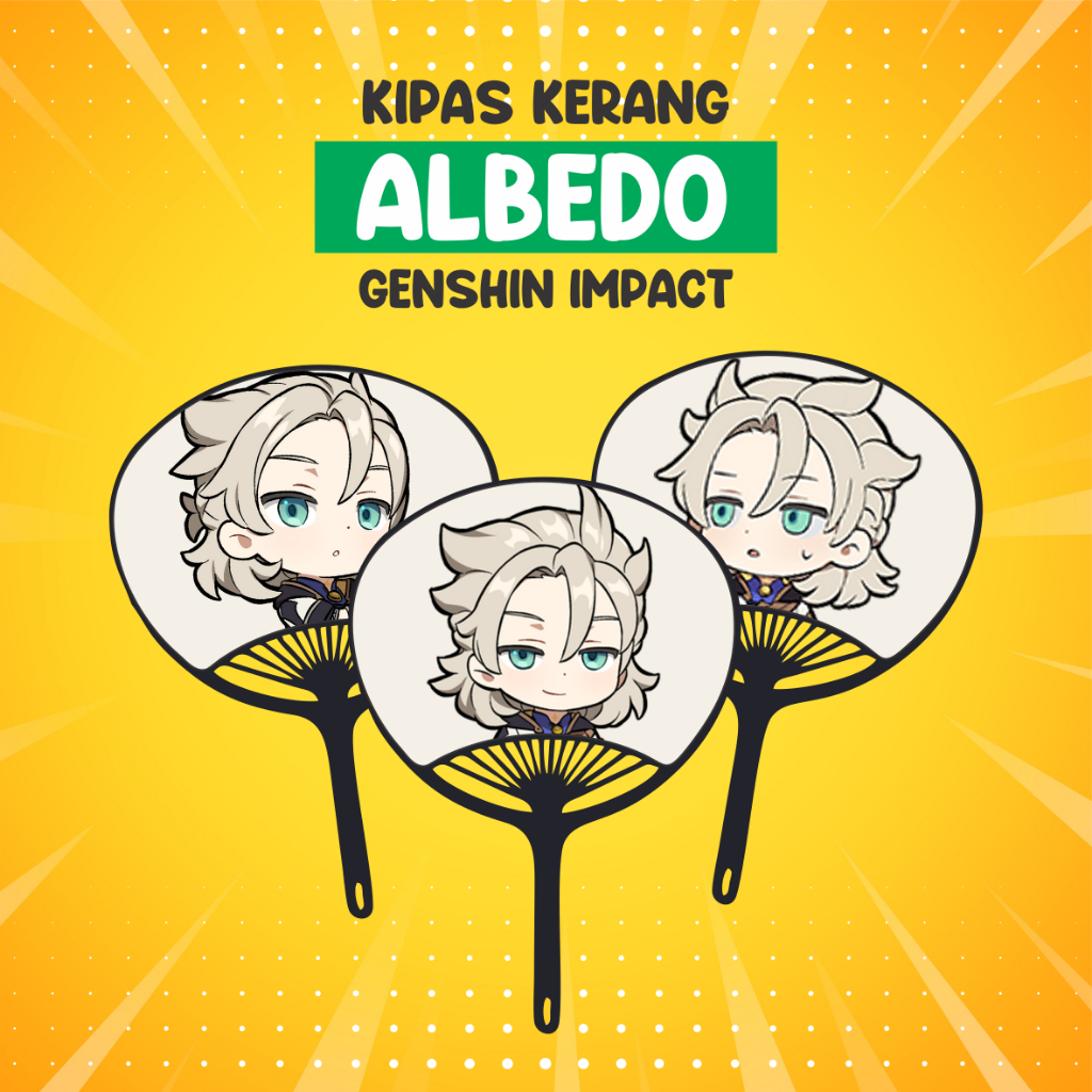 พร้อมสั่งซื้อล่วงหน้า | พัดลมเปลือก Albedo Genshin Impact | สินค้าพัดลมเชลล์ Genshin Impact Doff