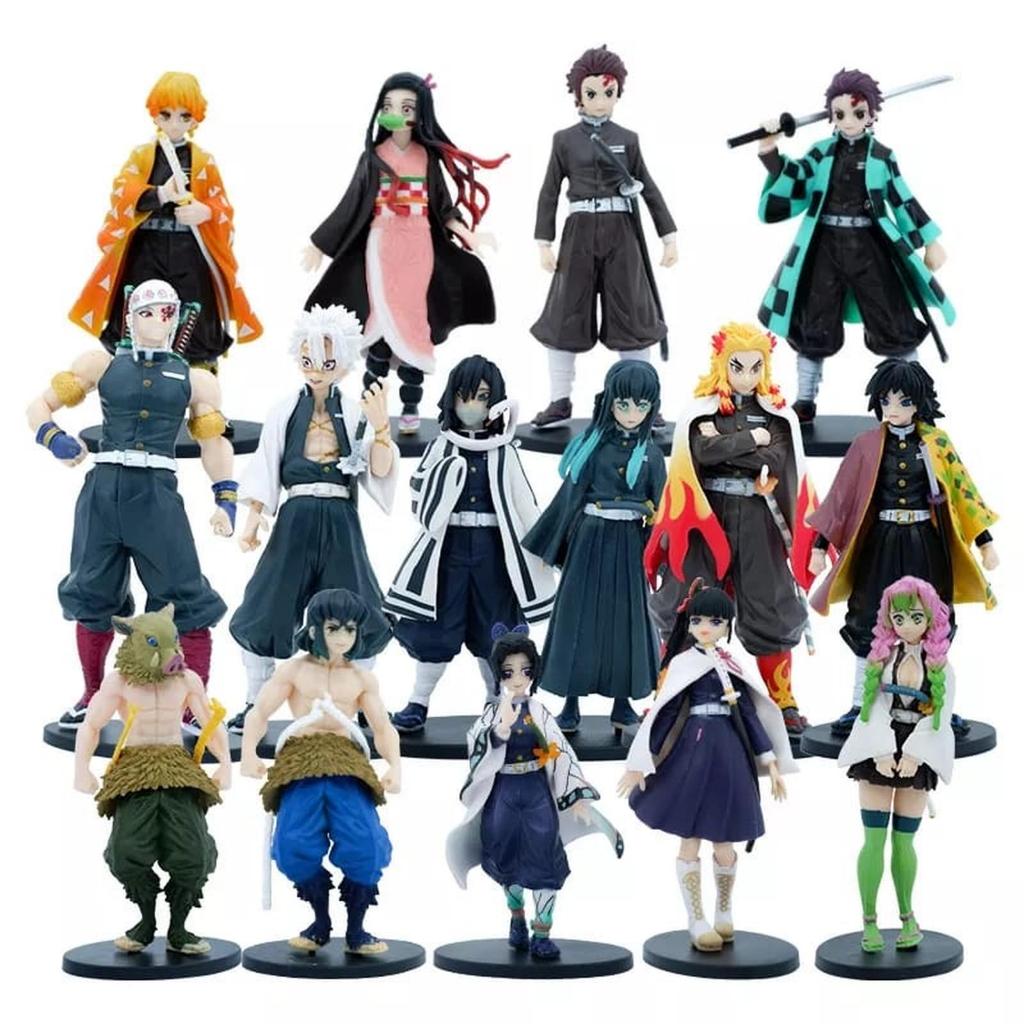 Action Figure Demon Slayer Figurine Inosuknezuko Tanjiro Tsuyuri ตุ๊กตา Demon Slayer Topper