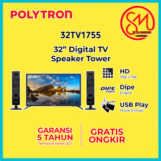 [Kargo] POLYTRON Digital TV LED 24 32 Inch HD 24V1853 32V1853 HDMI USB Movie