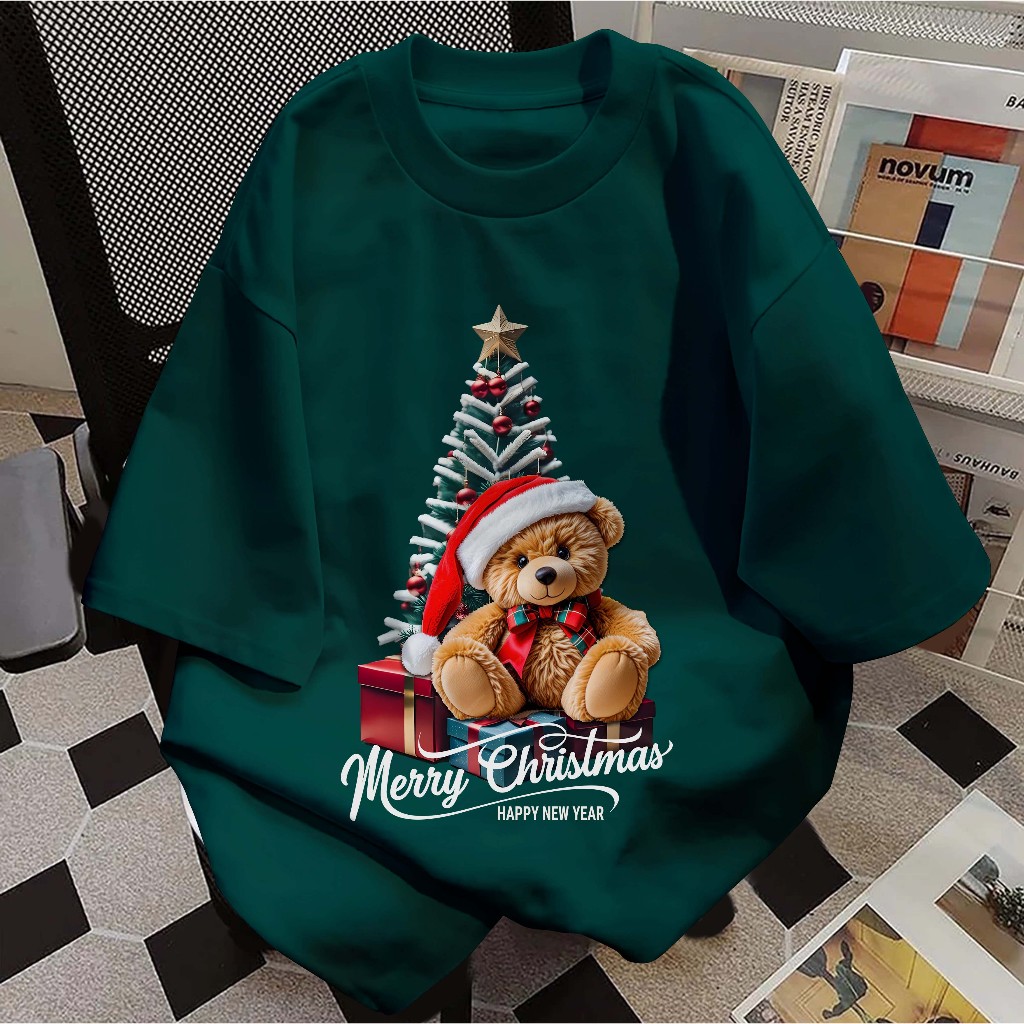 เสื้อยืด HIJAU CHRISTMAS BEAR - สีเขียว LM