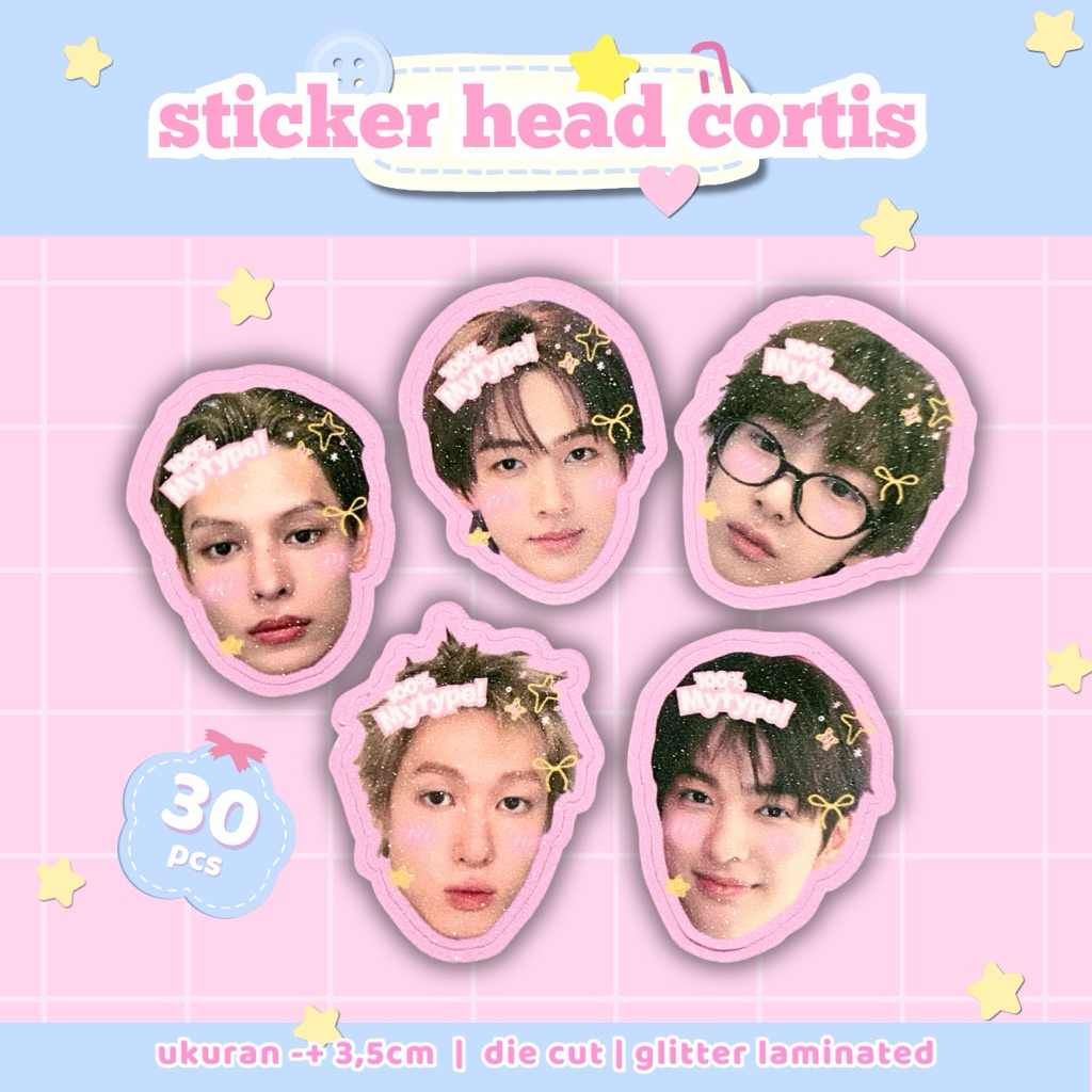 MY TYPE CORTIS GLITTER HEAD STICKER