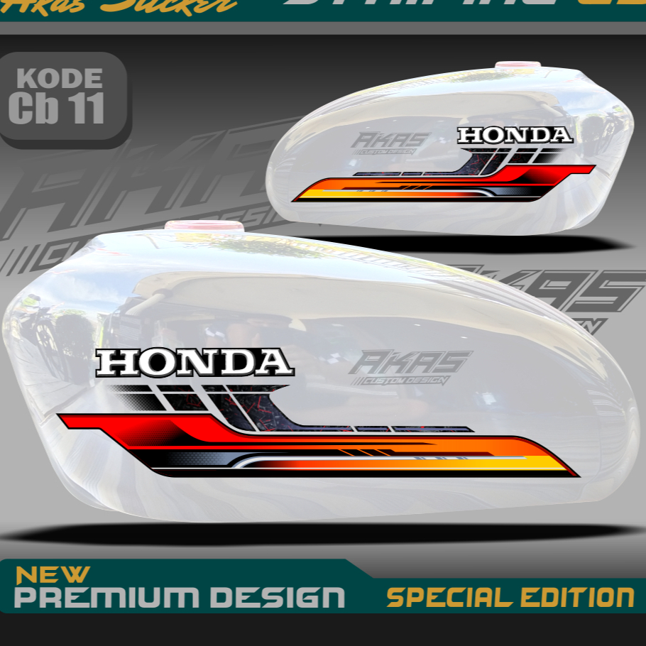 CB 100 Striping variations สติ๊กเกอร์ CB Striping แบบกําหนดเอง CB 125 รหัส TRANSPARENT CB11