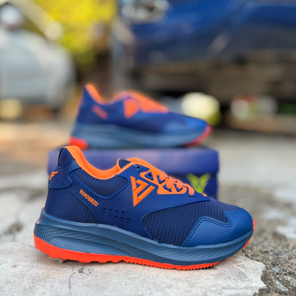 Vanderzu Mens/Womens Navy Orange Running Sport รองเท้าผ้าใบประเภท FR302 Original