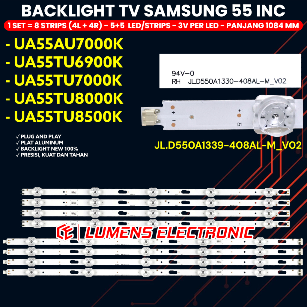 SAMSUNG 55 นิ้วทีวี BACKLIGHT UA55AU7000K UA55TU6900K UA55TU7000K UA55TU8000K UA55TU8500K BL LED UA5