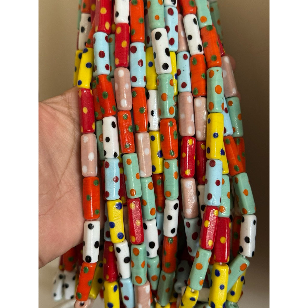 ลูกปัดแก้วลายจุด/ลูกปัดแก้วชวา/ลูกปัดแฮนด์เมด