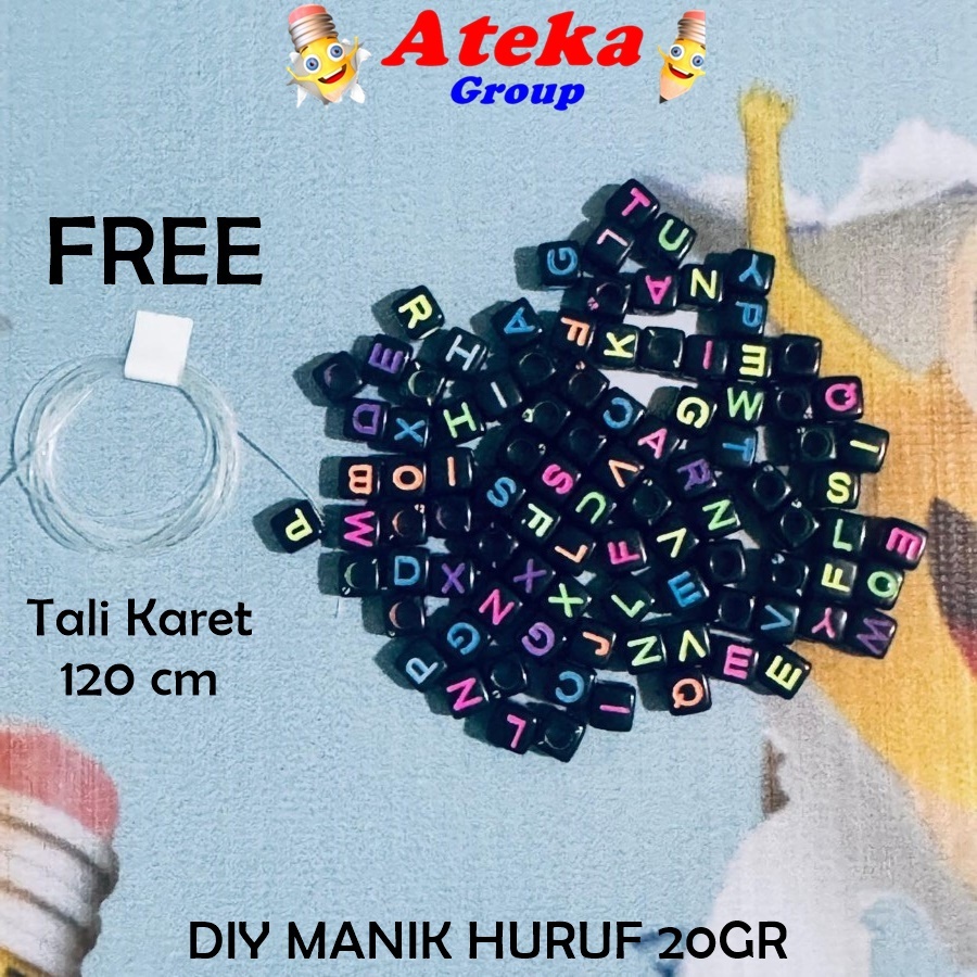 DIY AZ LETTER BEADS RANDOM BLACK BOX 20GRAM