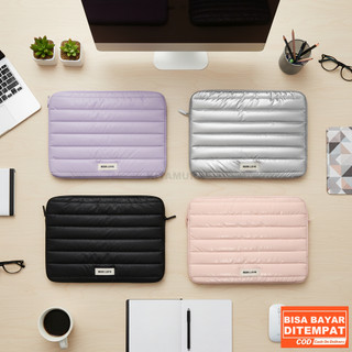 Tas Laptop Sleeve Kulit PU Premium Elegan Stylish Wanita Pria 13 14 15 Inch TG226
